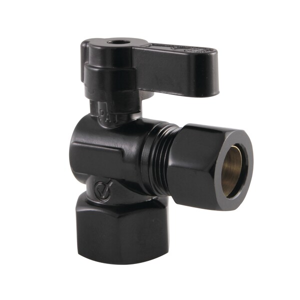KF4440MB 1/2" FIP X 1/2" OD Comp Angle Stop Valve, Matte Black